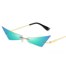 FDA&CE New Personality Cat Eye Rimless Narrow Small Shades Sunglasses